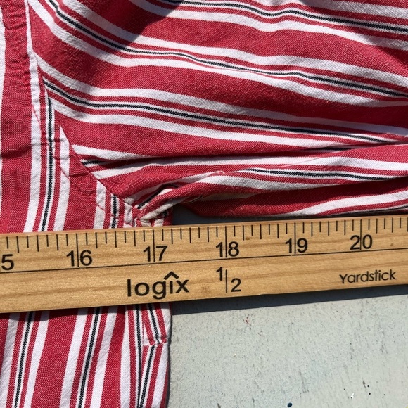 Women's Tommy Hilfiger Shirt Red Striped S Preppy 90s Normcore Yacht Collegiate - Picture 10 of 11
